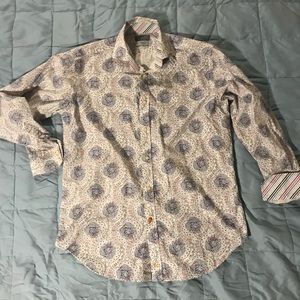 White Pattern Button-up